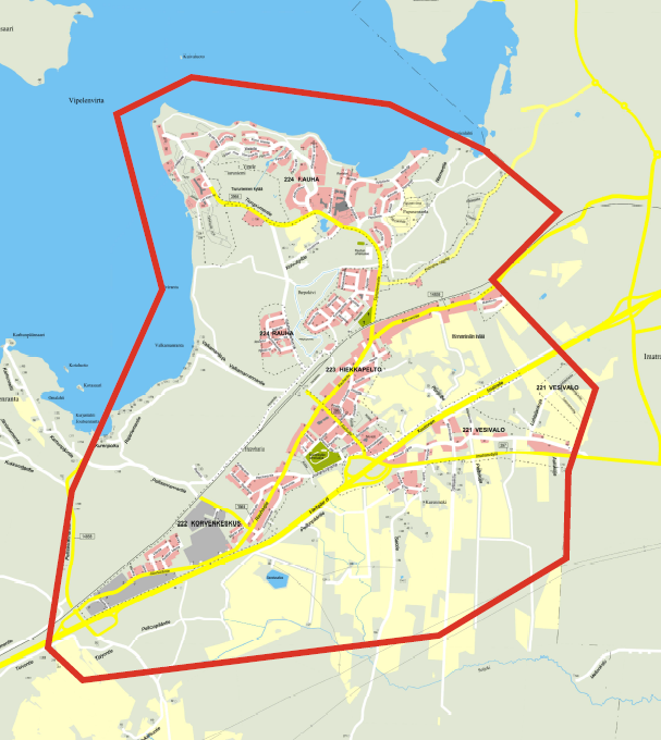 Keittokehoitusalue kartalla.